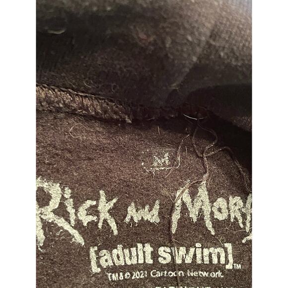 Rick and Morty Black Graphic Hoodie Sweatshirt Pullover ~Adult Swim SIZE M - Picture 6 of 6